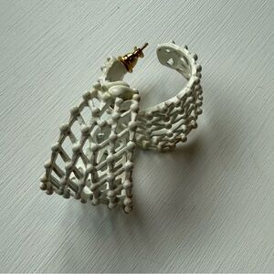 Vintage White Hoop Earrings